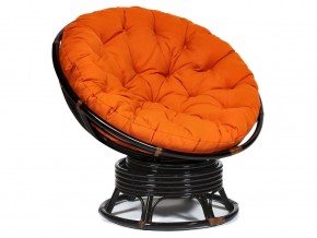 Кресло-качалка Papasan w 23/01 B с подушкой Antique brown, ткань Оранжевый в Сургуте - surgut.магазин96.com | фото