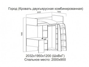 Кровать двухъярусная комбинированная в Сургуте - surgut.магазин96.com | фото