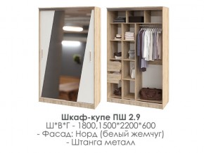 шкаф-купе ПШ-2.9 1500 Норд Белый жемчуг 1500 в Сургуте - surgut.магазин96.com | фото